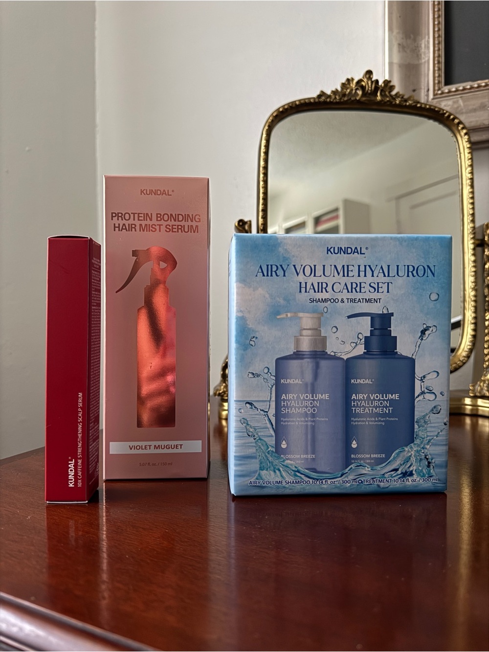 Kundal Airy Volume Hyaluron Hair Care Set and 2 other full sized products New In